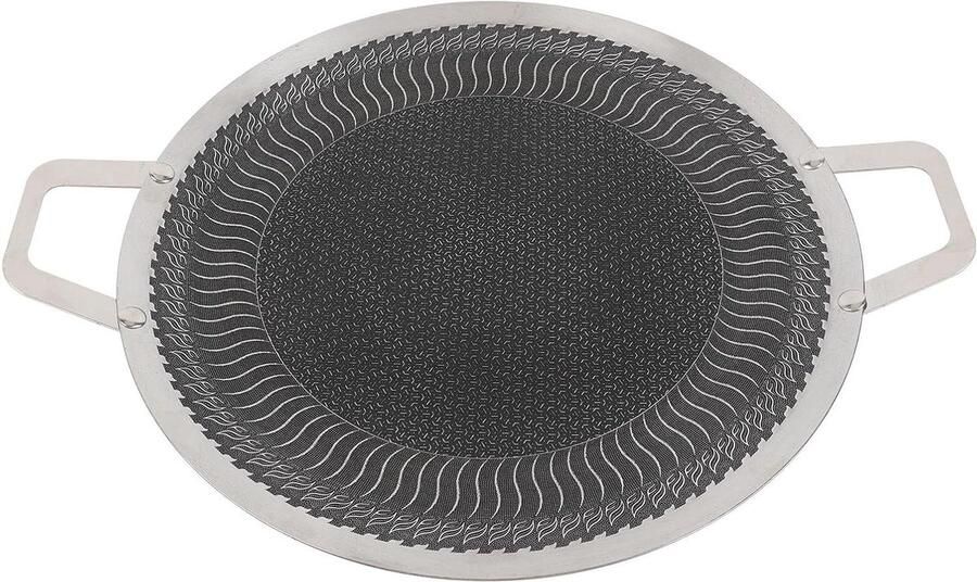 BBQ Bakplaat Grill Pan Bakplaat Buiten Grillen Anti-aanbaklaag 38cm Zilver