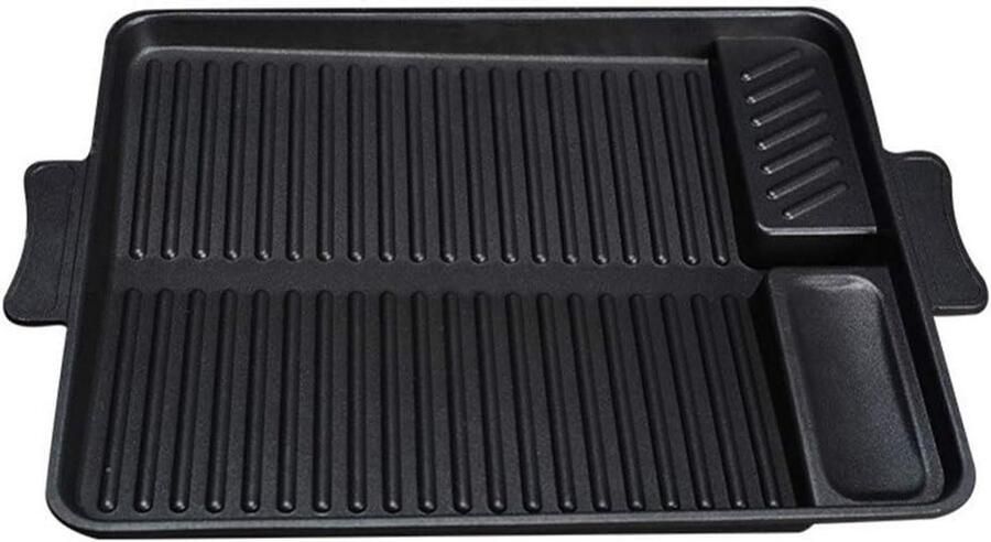 BBQ Bakplaat Grillplaat Buiten Koken Anti-aanbaklaag 32.5 cm Zwart