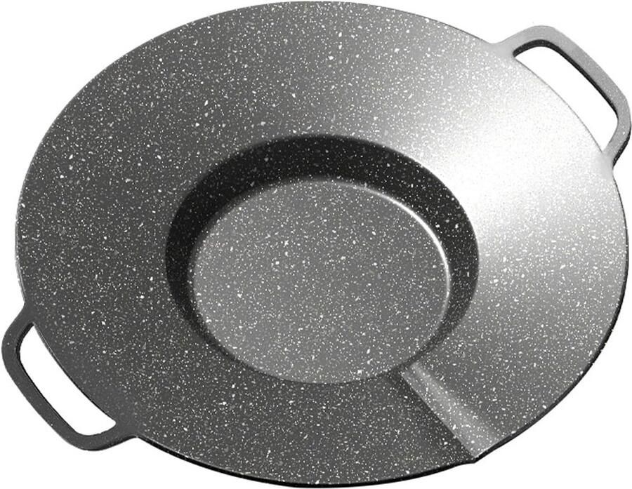 Bakplaat Pan Rond Kookgerei Grillpan Thuis Koken Gelijkmatige Warmte 42x37x6cm Zwart