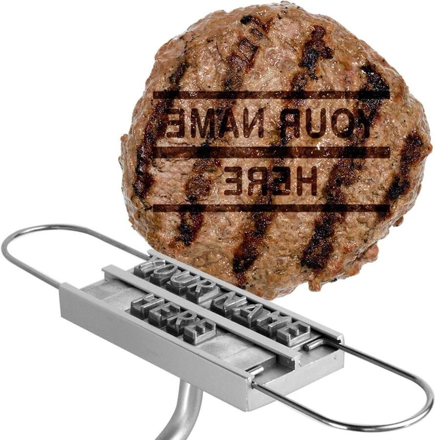 BBQ Brandijzer Vlees Stempel Vlees Personaliseren Verwisselbare Letters 1334 x 572 x 2413 cm Zilver