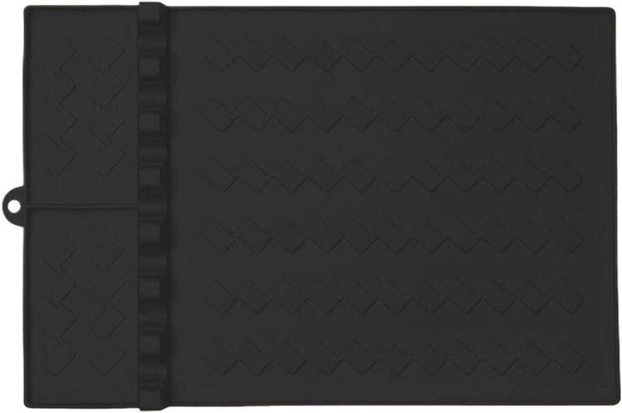 BBQ Grill Mat Gereedschap Pad Zijplank Grillen en Koken Hittebestendige Siliconen 26.5 x 41 cm Zwart