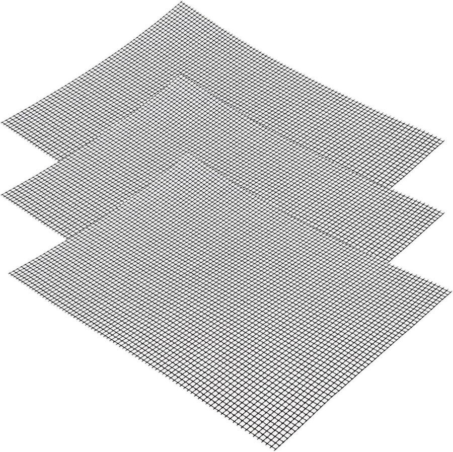 BBQ Grill Mat Grillmat Set Koken op de Grill Anti-aanbak Teflon 42 x 36 cm Zwart