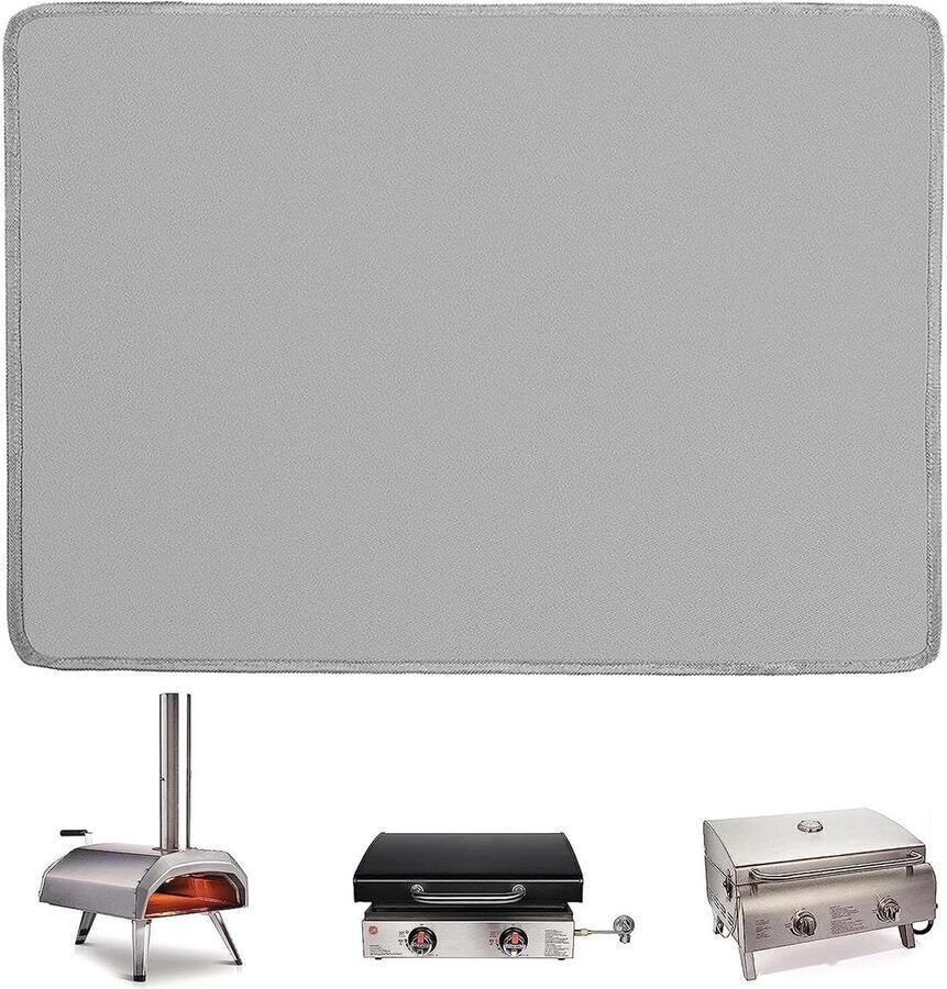 BBQ Grill Mat Siliconen Kookmat Bescherming Oppervlakken Hittebestendig Waterdicht Vierkant Zwart