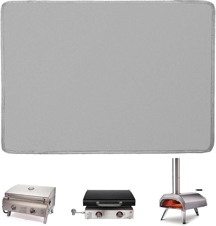 BBQ Grill Mat Siliconen Kookmat Terras Beschermen Hittebestendig Vierkant Zwart