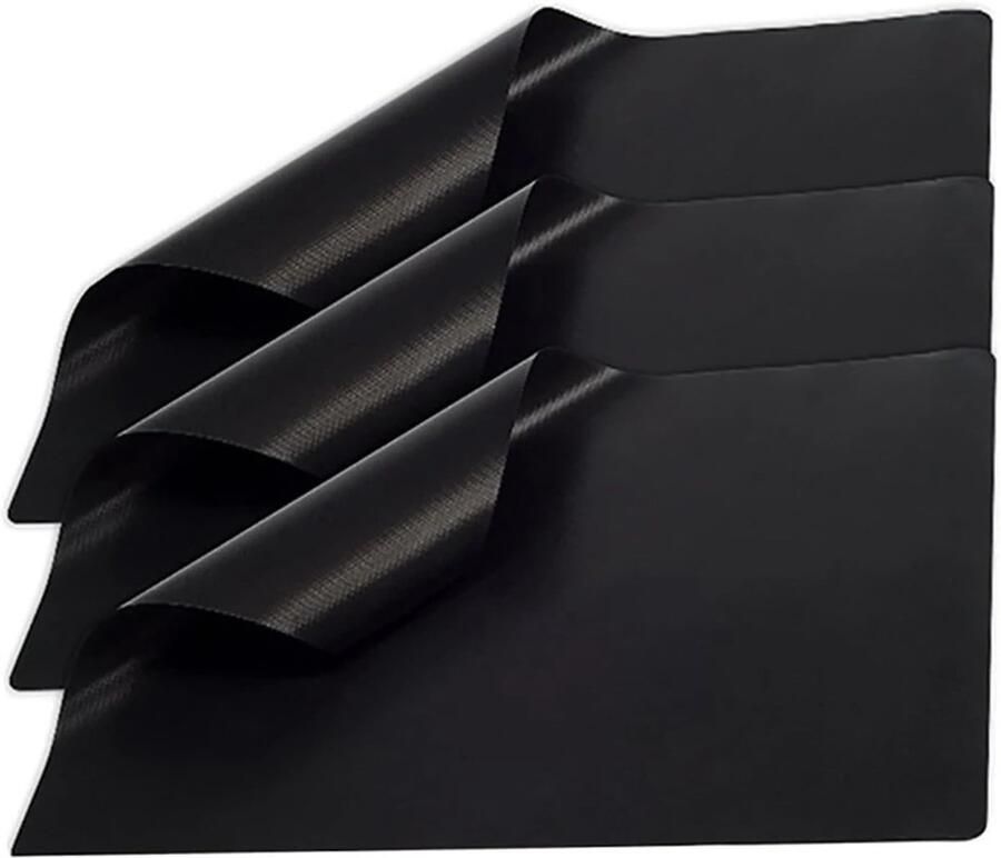 BBQ Grill Matten Bakplaten Grill Barbecueën Zonder Knoeien Herbruikbaar Non-stick 33 x 40 cm Zwart