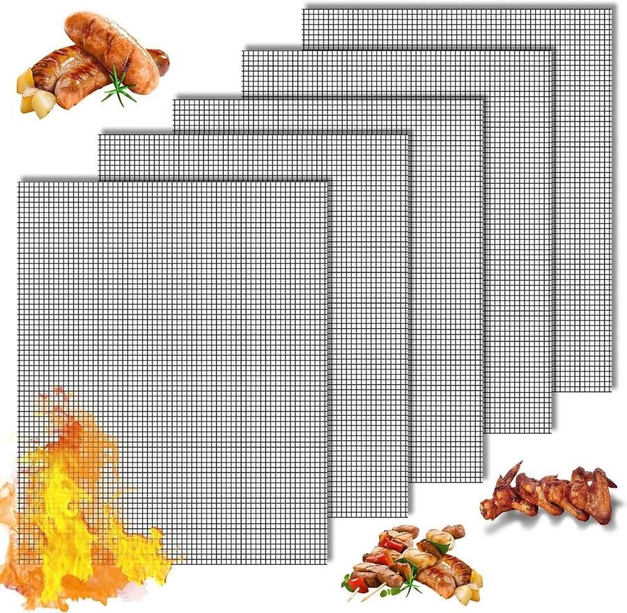 BBQ Grill Matten Barbecue Bakmat Veilig Grillen Hittebestendig Teflon 42 x 36 cm Zwart