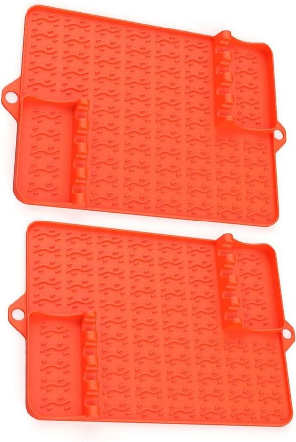 BBQ Grill Matten Kookgerei Pad Outdoor Koken Hittebestendig Siliconen 2 Stuks Oranje