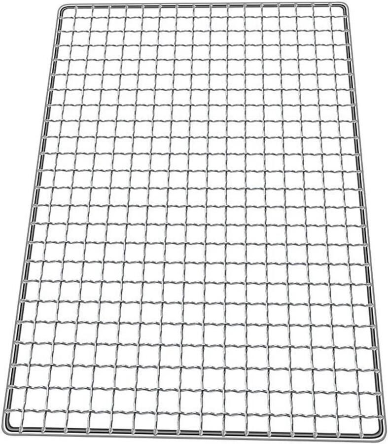 BBQ Grill Net Barbecue Mat Buiten Koken Herbruikbaar Roestvrij Staal 60 x 60 cm Zilver