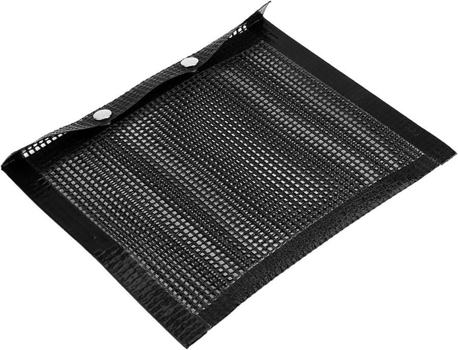 BBQ Grill Mesh Bag Anti-aanbak Grillmat Buiten Grillen Herbruikbaar Vaatwasmachinebestendig 22 x 27 cm Zwart