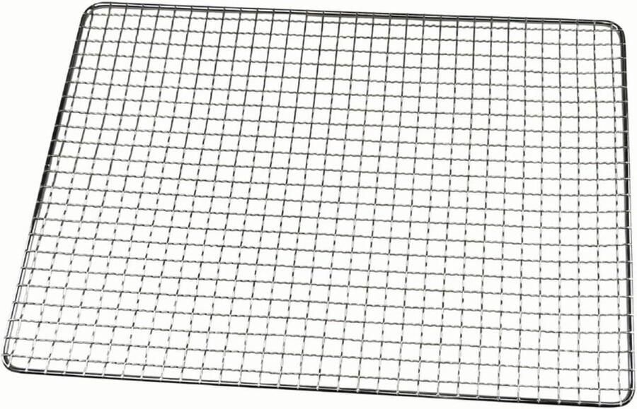 BBQ Grill Mesh Wegwerp Grillrek Buiten Koken Gegalvaniseerd Staal 60 x 30 cm Zilver