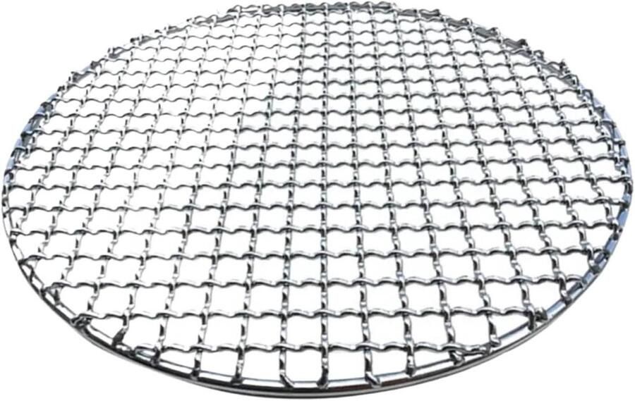 BBQ Grill Net Bakplaat RVS Gelijkmatig Grillen Roestvrij Staal 20 cm Diameter Zilver