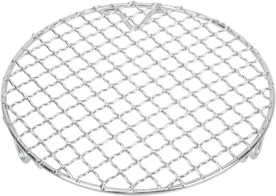 BBQ Grill Net Barbecue Gaas Gelijkmatig Grillen Roestvrij Staal 18 cm Diameter Zilver