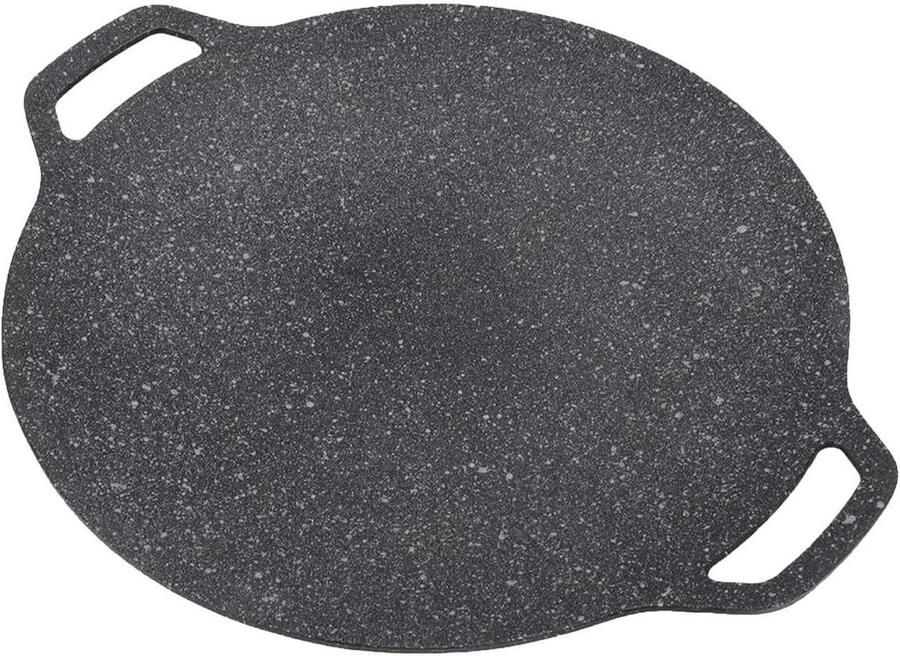 BBQ Grill Pan Bakplaat Pan Buiten Koken Anti-aanbak Laag 32cm Zwart