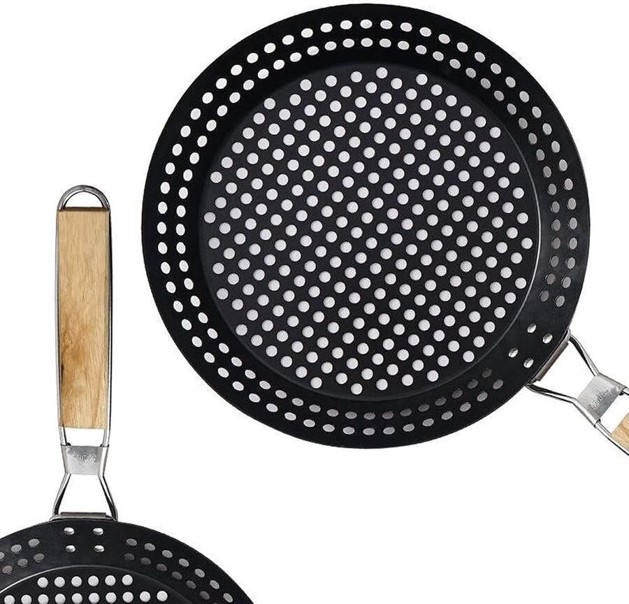 BBQ Grill Pan Buiten Grill Pan Grillen en Bakken Afneembare Handgreep