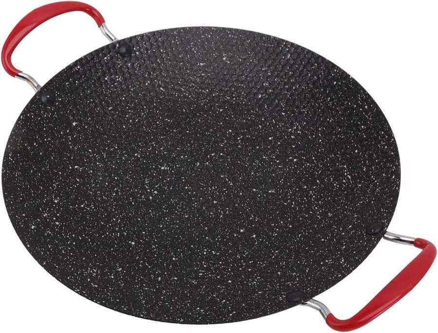 BBQ Grill Pan Grillplaat Ronde Pan Buiten Koken Medische Steen Materiaal 30 cm Zwart