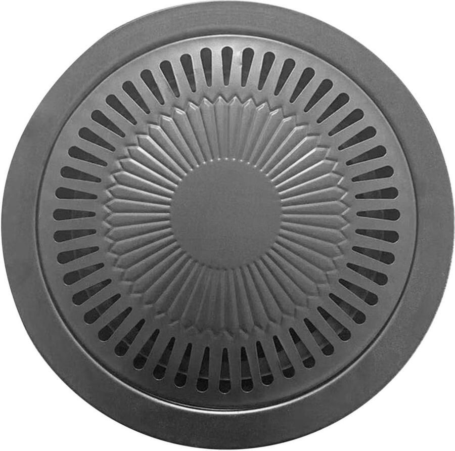 BBQ Grill Pan Indoor Grill Thuis Grillen Gietijzeren Constructie 33 cm Zwart
