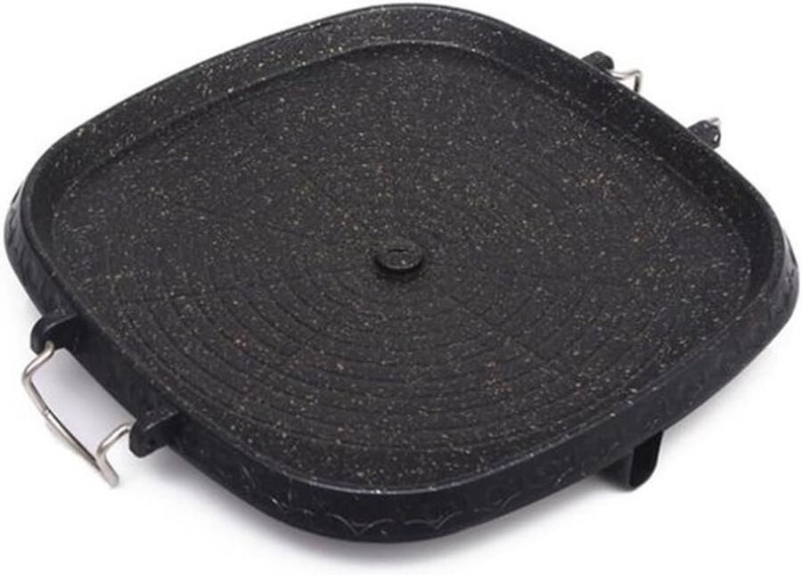 BBQ Grill Pan Koreaanse Plaat Buiten Koken Gelijkmatige Warmte Vierkant Zwart