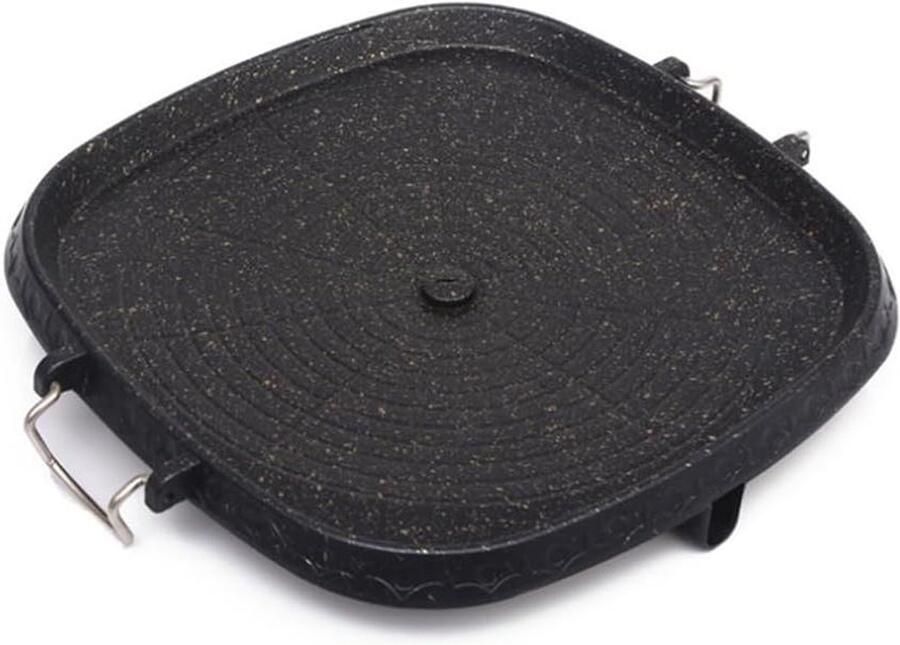 BBQ Grill Pan Koreaanse Plaat Buiten Koken Gelijkmatige Warmte Vierkant Zwart