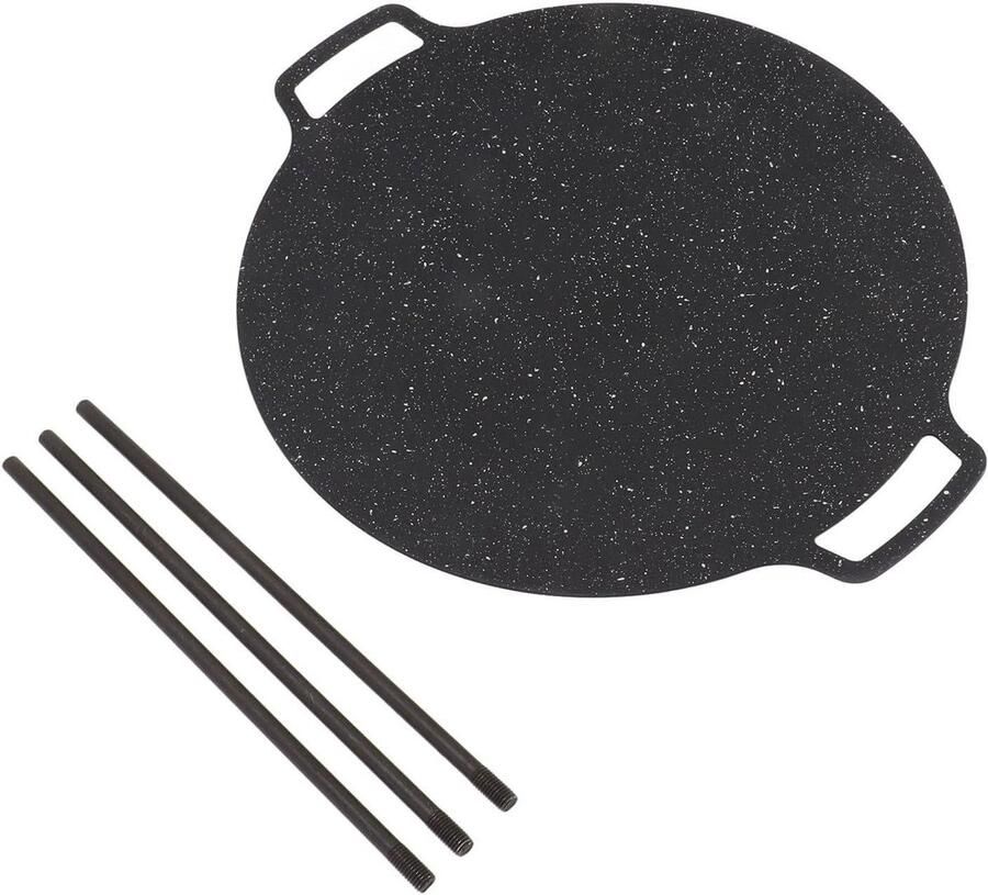 BBQ Grill Pan Ronde Bakplaat Buiten Koken Anti-aanbaklaag 36CM Diameter Geel
