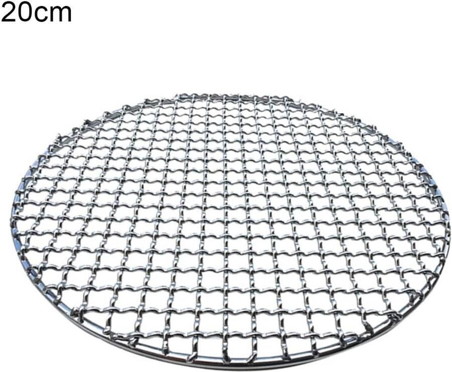 BBQ Grill Rek Barbecue Pan Gelijkmatig Grillen Hittebestendig Roestvrij Staal 30cm Diameter Zilverkleurig
