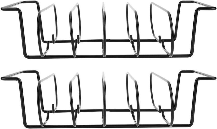 BBQ Grill Rek Grill Accessoires Ribben Grillen Non-stick Coating 32x26x7.5 cm Zwart