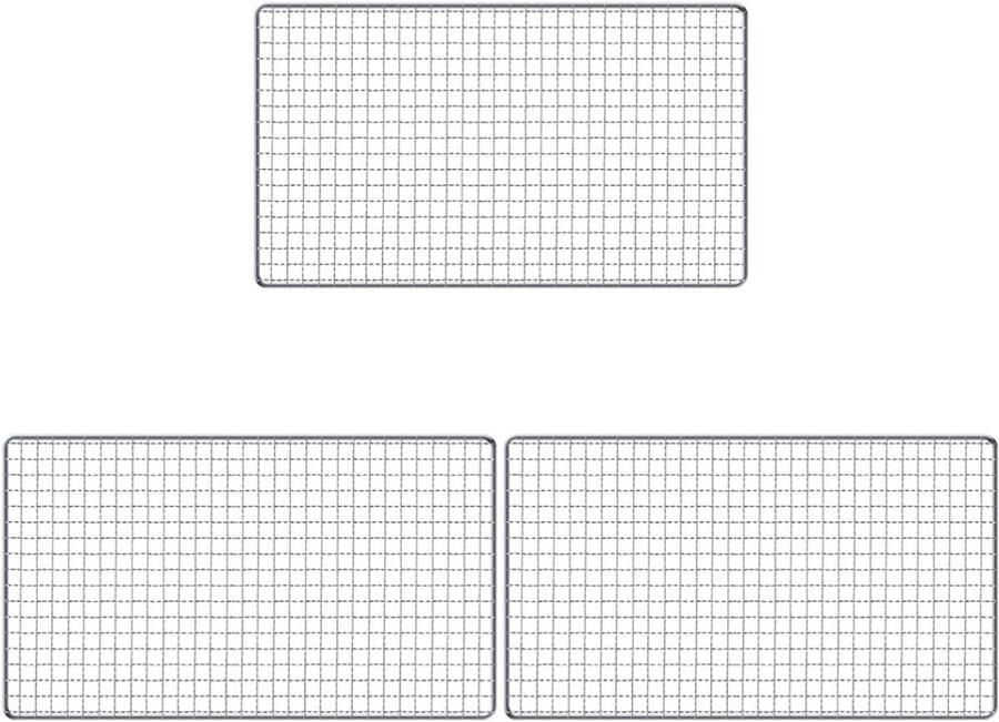 BBQ Grill Rooster Grillmat Barbecue Buiten Koken Roestvrij Staal 40x30 cm Zilver