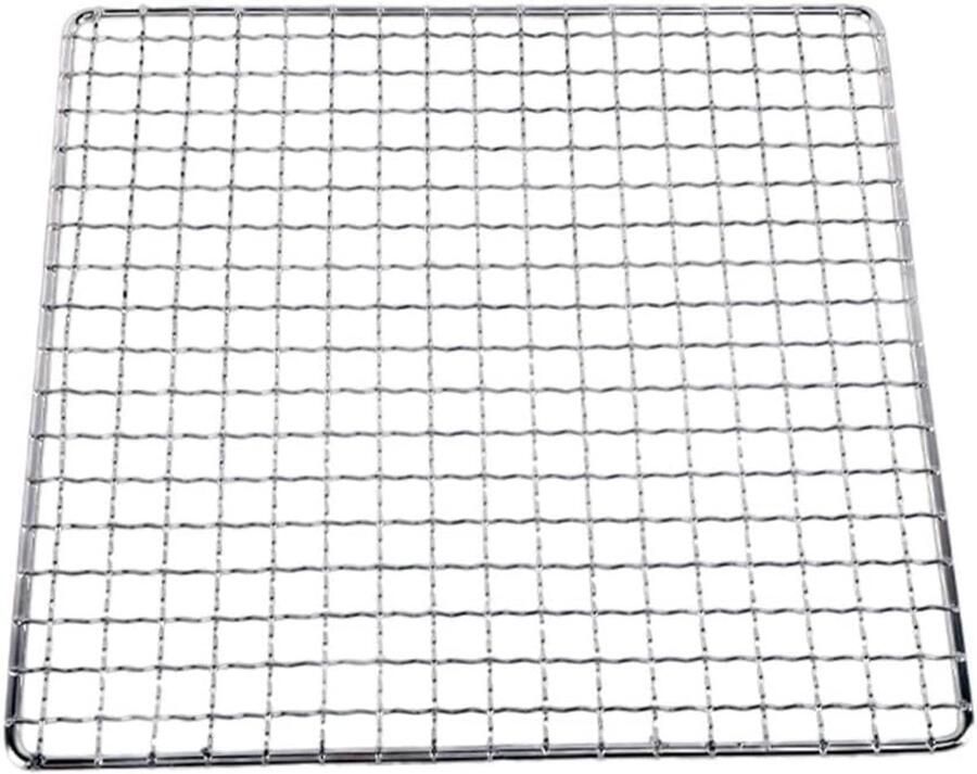 BBQ Grill Rooster Kookrooster Vierkant Buiten Koken Vakmanschap 30 x 25 cm Zilver