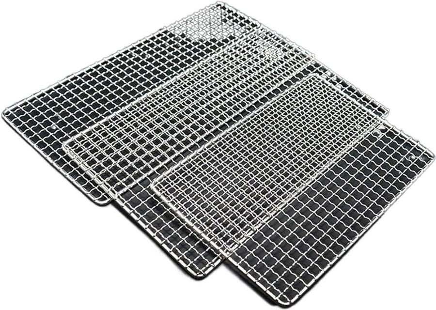 BBQ Grill rooster Roestvrij staal mat Buiten koken Antiaanbaklaag 50 x 50 cm Zilver