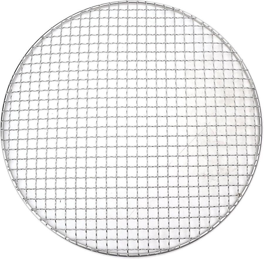 BBQ Grill Rooster Rond Grill Net Buiten Koken Roestvrij Staal 35 cm Diameter Zilverkleurig