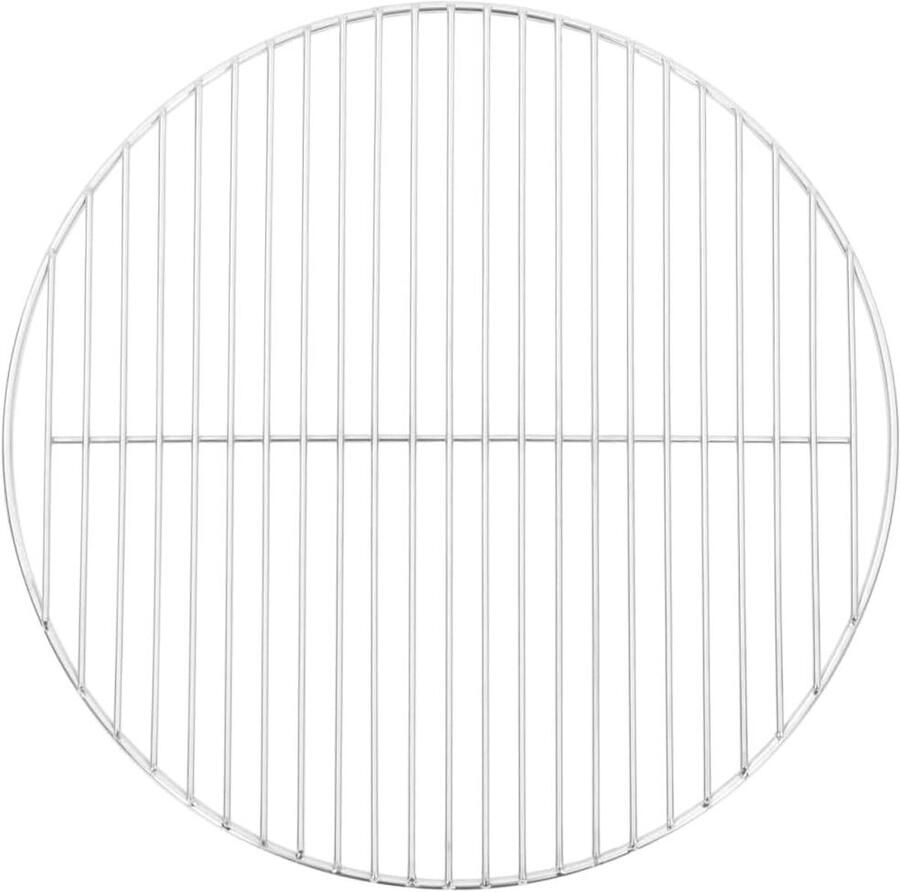 BBQ Grill Rooster Rond Grillplaat Barbecue Buiten Koken 304 Roestvrij Staal Ø44.5 cm Zilver