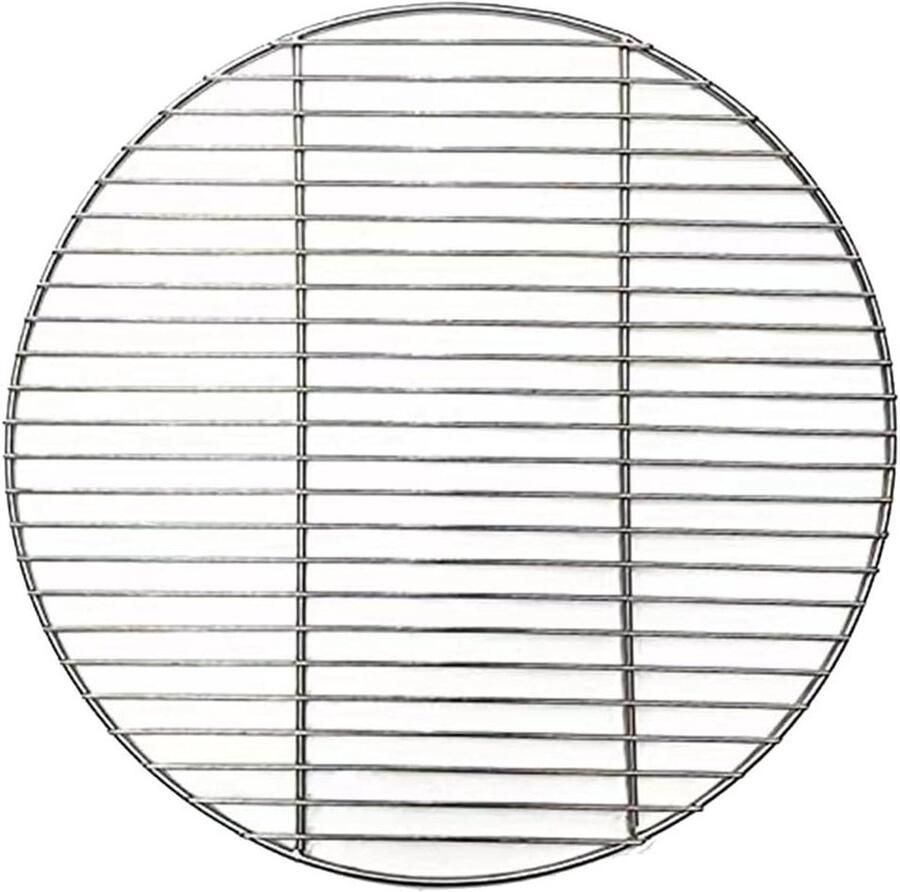 BBQ Grill Rooster Rond Grillrek Buiten Koken Roestvrij Staal 43cm Diameter Zilverkleurig
