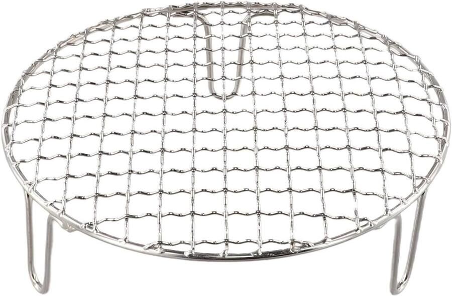 BBQ Grill Rooster Rond Kooknet Outdoor Koken Roestvrij Staal 20 cm Diameter Zilver