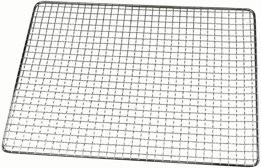 BBQ Grill Rooster Wire Rack Outdoor Koken Hittebestendig Gegalvaniseerd 60x30cm Zilver