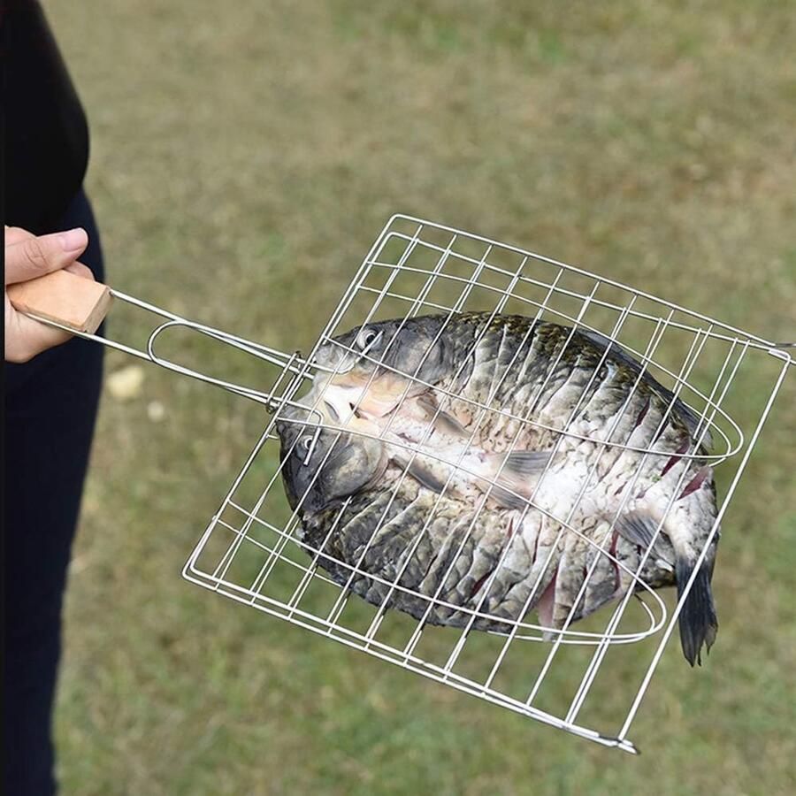 BBQ Grillmand Barbecue Net Gezond Grillen Antiaanbaklaag Roestvrij Staal 43 x 23 cm