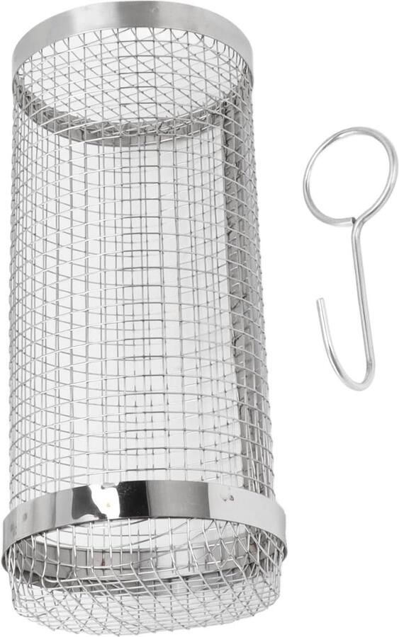 BBQ grillmand Rolmand kookgerei Grillen op de barbecue Hittebestendig roestvrij staal 20 cm Zilverkleurig