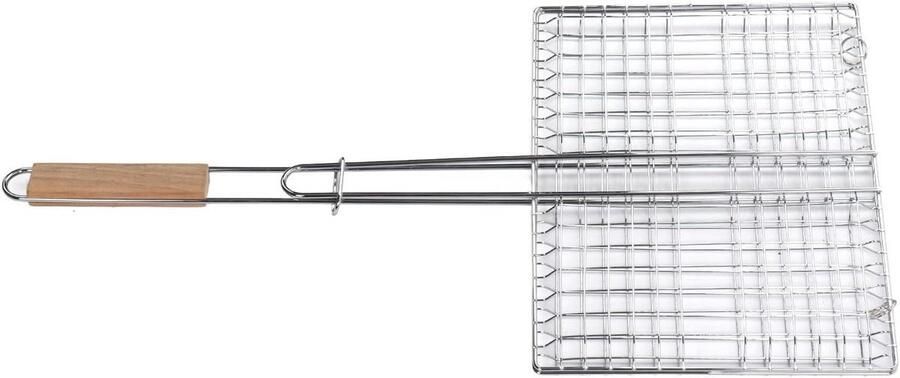 BBQ Grillmand Staal Buiten Koken Roestbestendig Verchroomd 1 Eenheid Zilver