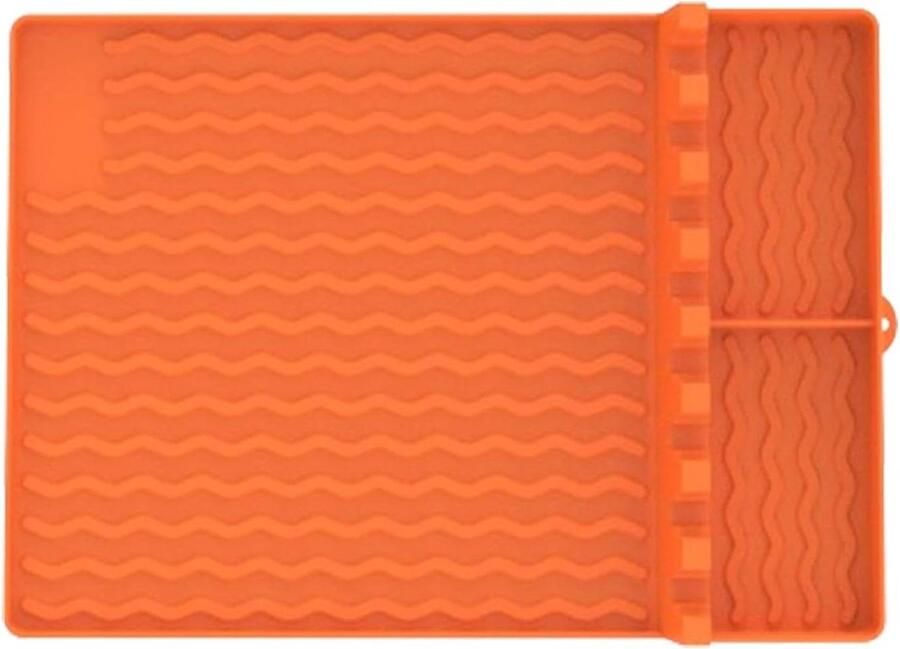 BBQ Grillmat Anti-aanbakmat Georganiseerd Grillen Hittebestendig Siliconen 31 x 20.4 cm Oranje