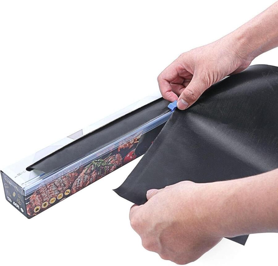 Grillmat Bakmat Buiten Grillen Hittebestendig PTFE 1 Meter Zwart