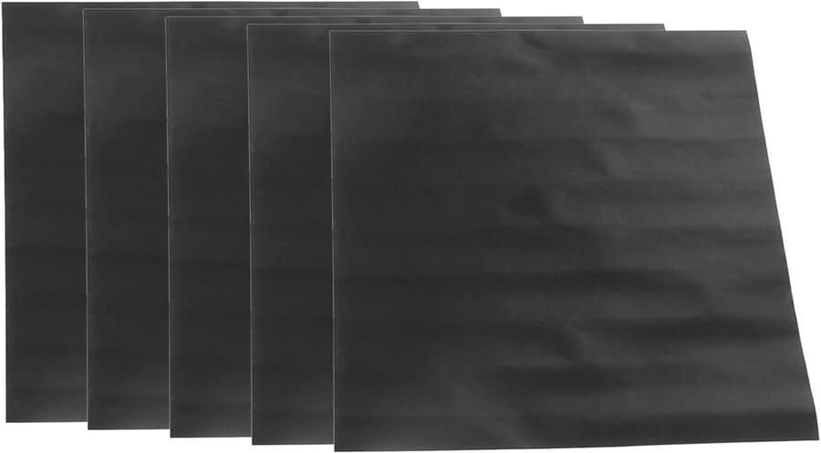 BBQ Grillmat Set Bakplaten Koken Buiten Grillen Anti-aanbak Hittebestendig 5 Stuks 40x33cm Zwart