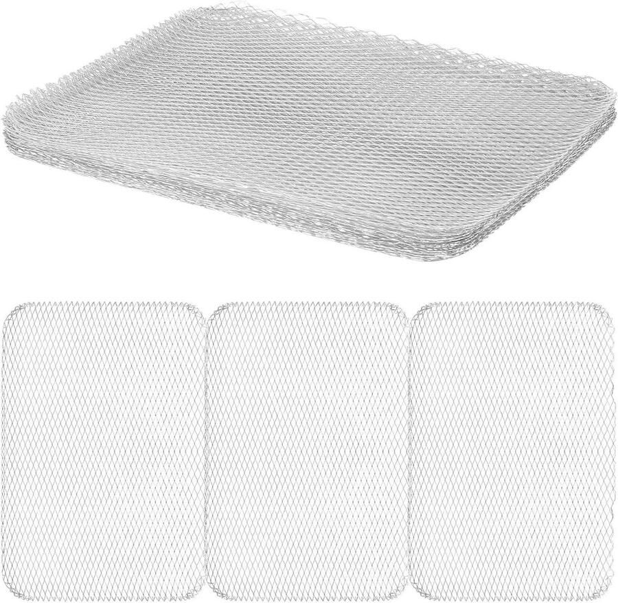 BBQ Grillmatten Grill Pads Buiten Koken Antiaanbaklaag 10 Stuks Zilver
