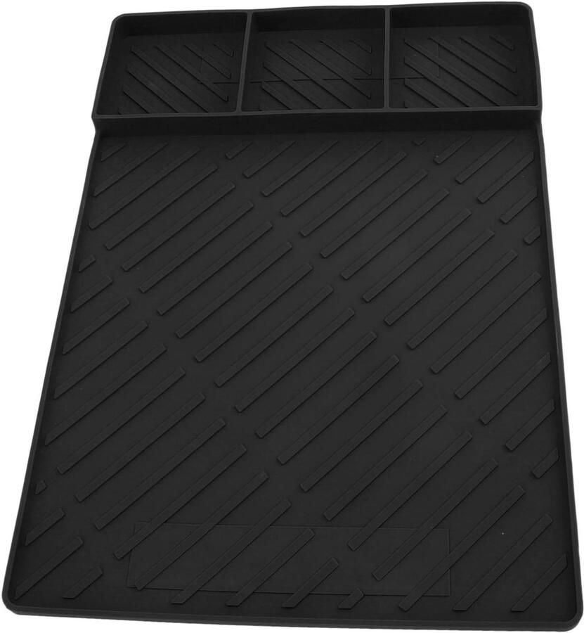 BBQ Grillmatten Grillplaat Siliconen Barbecue Schoonhouden Magnetisch Bevestigd 30 x 25 cm Zwart
