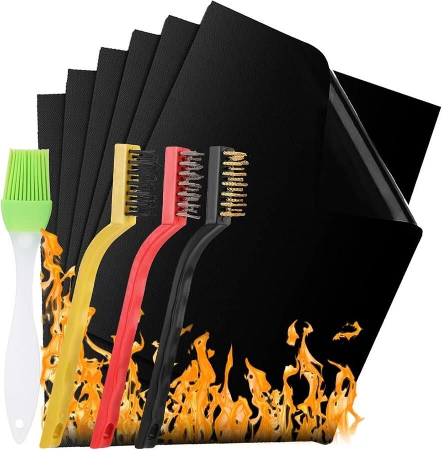BBQ Grillmatten Ovenmat Bakfolie Barbecue Koken Herbruikbaar Hittebestendig 10 stuks Zwart