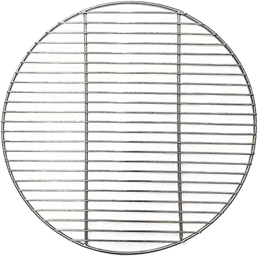 BBQ Grillnet Barbecue Gaas Buiten Koken Roestvrij Staal 43 cm Rond Zilver