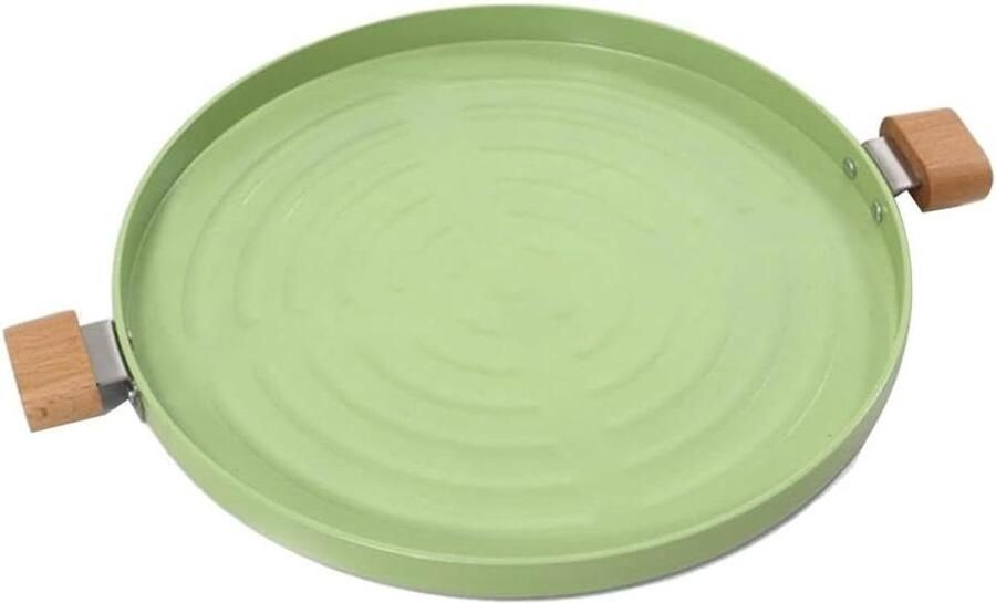 BBQ Grillpan Antiaanbak Koekenpan Buiten Koken Gelijkmatige Warmteverdeling 32 x 32 x 3 cm Groen