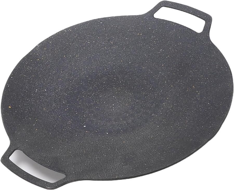 BBQ Grillpan Bakplaat Pan Buiten Koken Gelijkmatige Warmte 30 cm Diameter Zwart