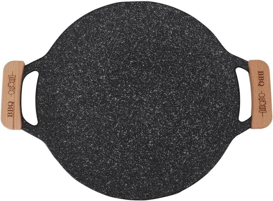 BBQ Grillpan Grillplaat Ijzer Binnen Tafel Grillen Anti-aanbak Laag 21x17cm Zwart