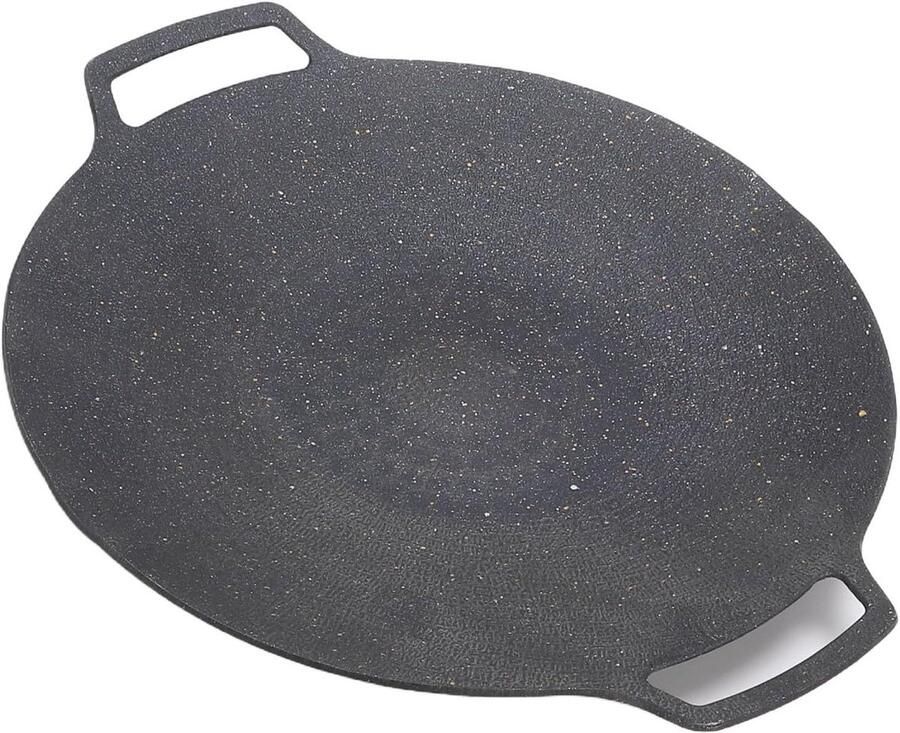 BBQ Grillpan Grillplaat Ronde Pan Buiten Koken Gelijkmatige Warmte 30 Cm Zwart