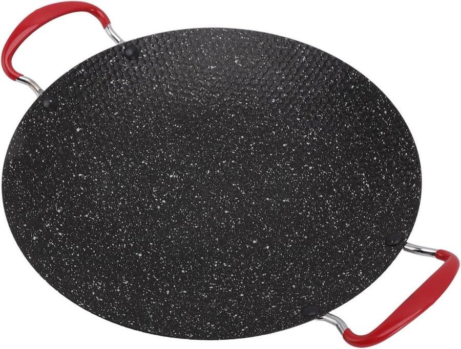 BBQ Grillpan Grillplaat Ronde Pan Buiten Koken Medische Steen Materiaal 30 cm Zwart