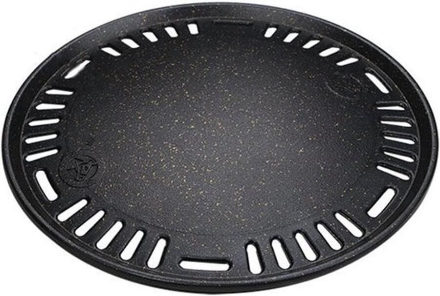 BBQ Grillpan Kookplaat Bakplaat Buiten Koken Antiaanbaklaag 35 cm Diameter Zwart
