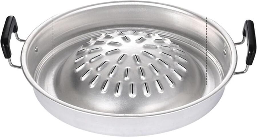 BBQ Grillpan Mookata Thaise Steak Grill Houtskoolpan Aluminium Grillpan Hot Pot voor het verzamelen van buitenpicknicks (15 X 10.6in)